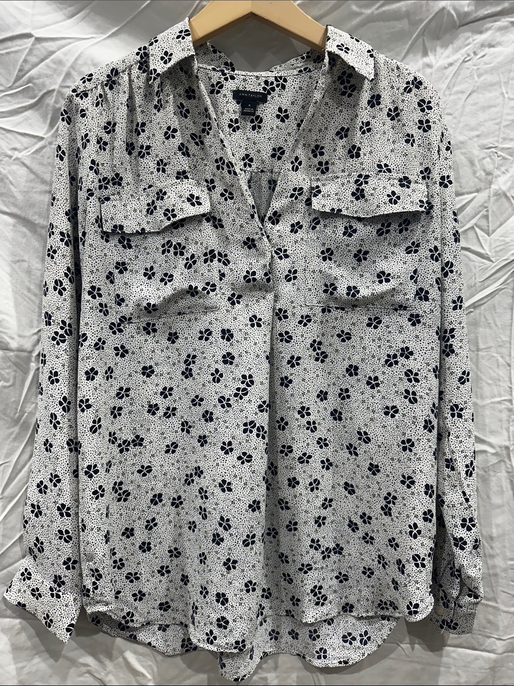 Ann Taylor Button-Front Blouse